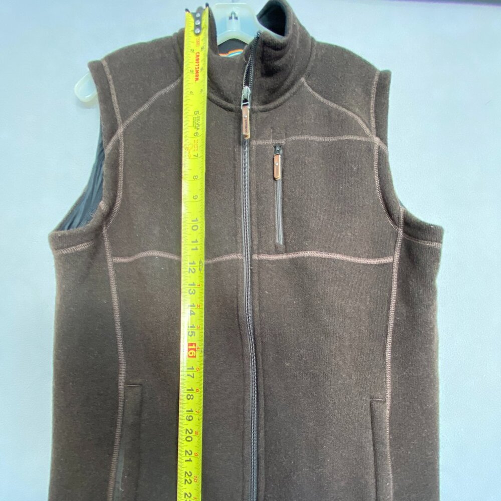 Smartwool Men’s Brown Recycled Wool Blend Fleece Vest Full Zip Size M - Picture 4 of 9